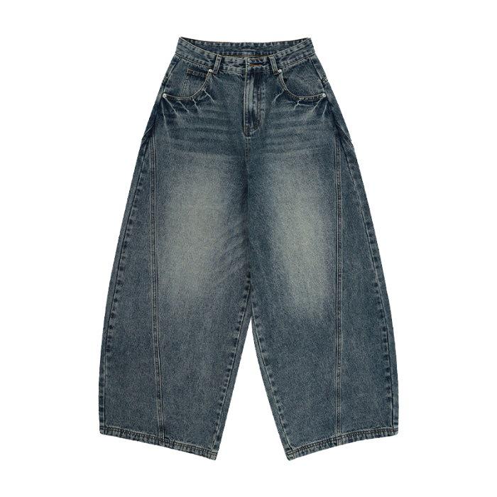 Fengshe Unisex Lightning Wash Straight-Leg Denim Jeans 2XL