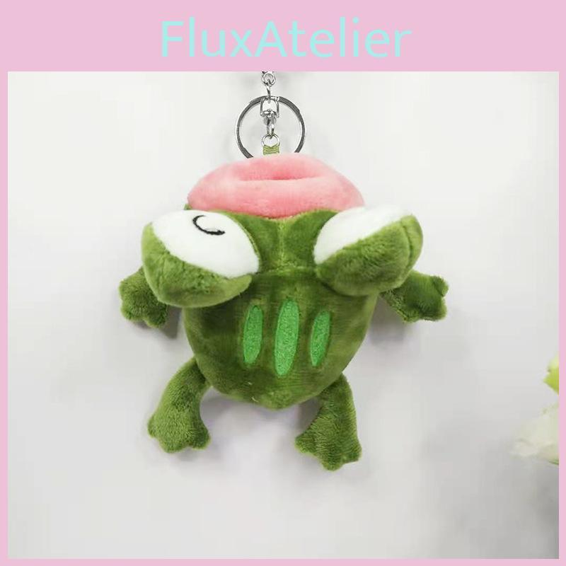 Super Soft Adorable Cartoon Frog Plush Keychain Green Stuffed Doll For Gift Giving