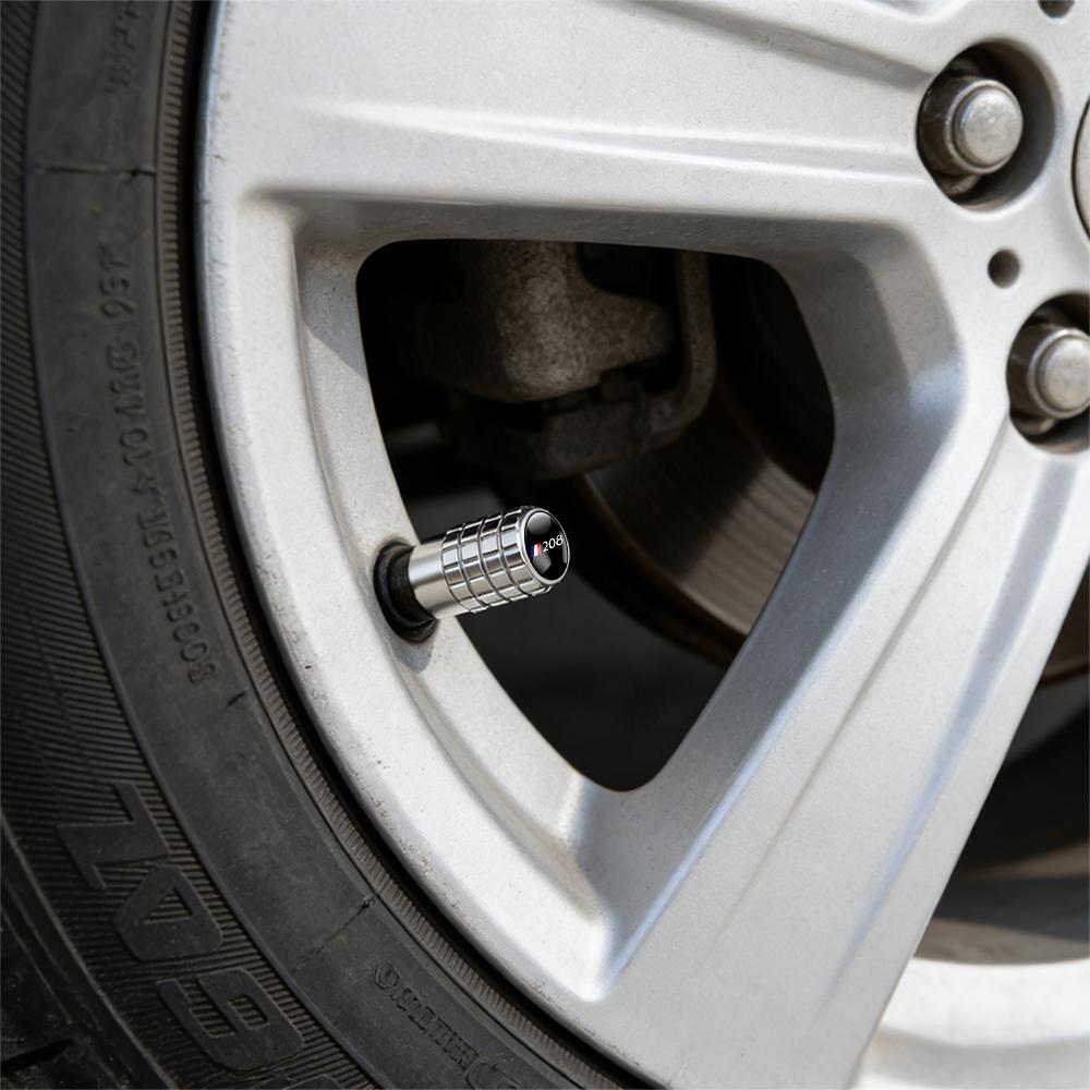 4Pcs Aluminum Wheel Tire Valve Caps Dust Stem Cover Badge For Peugeot 206 207 208 306 307 308 508 106 107 108 2008 3008 5008 RCZ