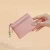 PU Leather Mini Coin Purse Double Layer Large Card Bag Handmade Zipper Wallet Car Key Case Short Lady Wallet Key Case