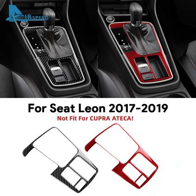 For Seat Leon 2017 2018 2019 LHD RHD Real Soft Carbon Fiber Sticker Gear Shift Inner Frame Panel Trim Interior Accessory