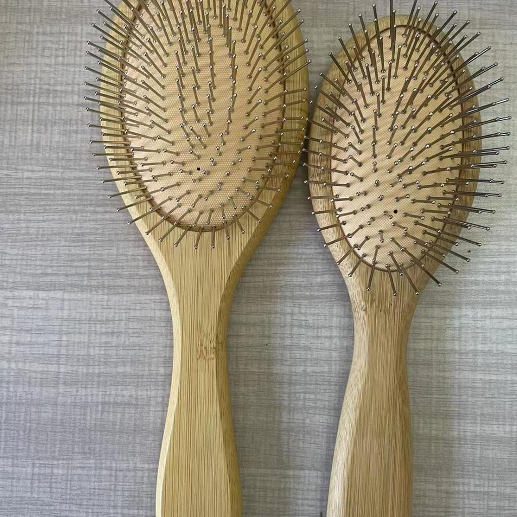 Steel Needle Anti-static Scalp Massage Comb with Nanmu Bamboo Handle
