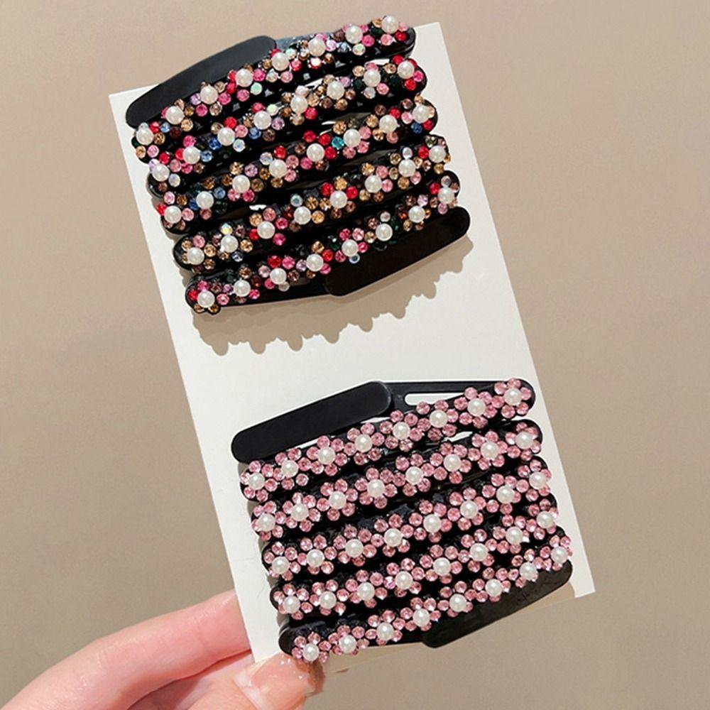 Foldable and Extendable Rhinestone Headband Women Travel Portable Storage Face Wash Makeup Hair Band Hair Hoop Hair Accessories