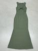European and American light and mature style hollow kink design sense elegant sleeveless dress tight and thin sexy step skirt long dress