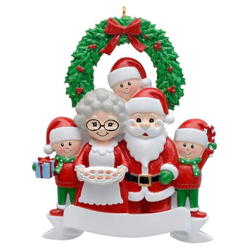 Christmas Tree Family Ornament Hanging Pendant Reindeer DIY Name Card For Holiday Decor Xmas Tree Pendant Crafts Gifts