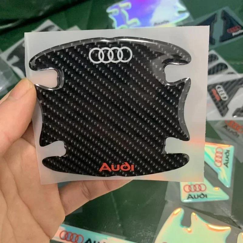 3D Car Door Bowl Door Handle Protective Sticker Rearview Mirror Carbon Fiber Drop Adhesive Sticker For B Car Accessories