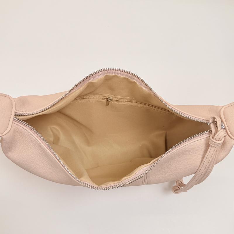 Minimalist Crossbody Bag for Women Soft Leather Shoulder Bag Zip Closure Trendy Hobo Style Handbag