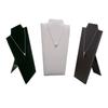 White Black Leather Black Velvet Interior Wooden Necklace Storage Display Stand Jewelry Window Necklace Pendant Display Stand
