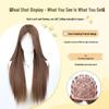 Wig for Women - Long Straight Linen Brown with Lace, Wen Qing Miki Style, Full Head Cover, Fluffy Natural Look