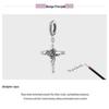 S925 Sterling Silver Rose Cross Pendant Bracelet with European & American Style Flower Beads
