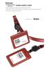 Dual-Use Genuine Leather ID Card Holder with Retractable Lanyard: Horizontal & Vertical Slots for Employee Badge or Exhibition Tag