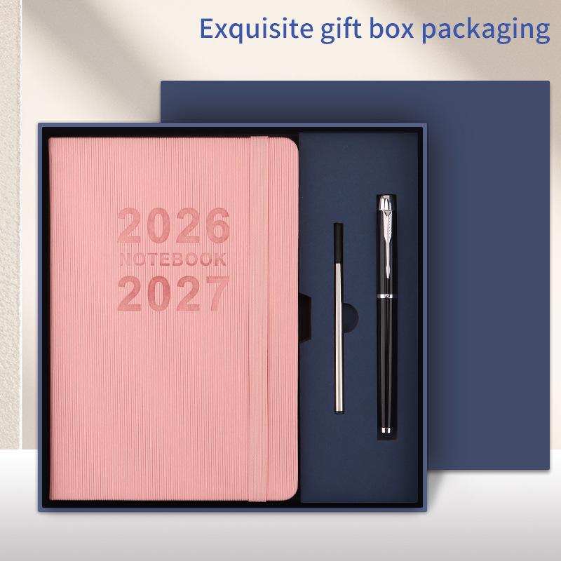 2026 Přeshraniční anglický diář s gumičkou: Roční kalendář, Týdenní plánovač, 365denní efektivní zápisník