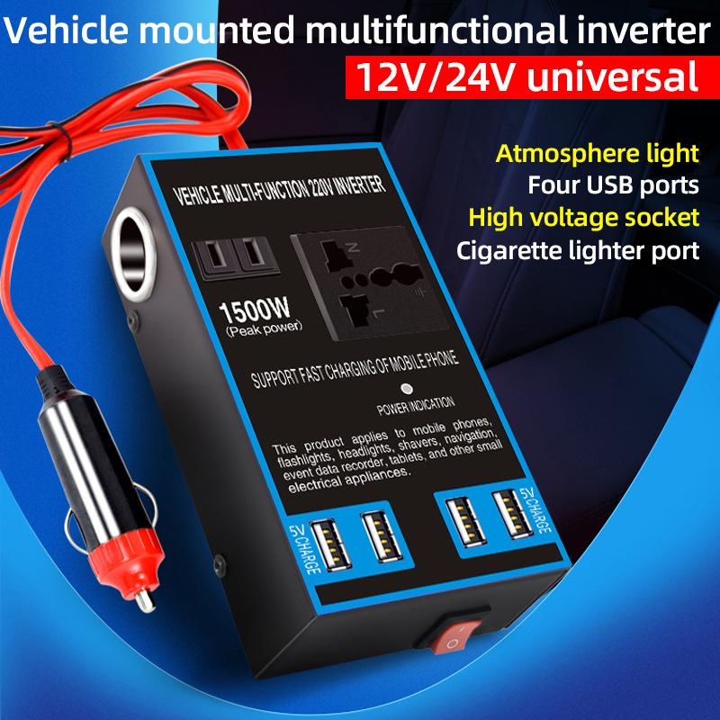 High-Power Car Inverter: 12V/24V To 220V Truck Charger Transformer