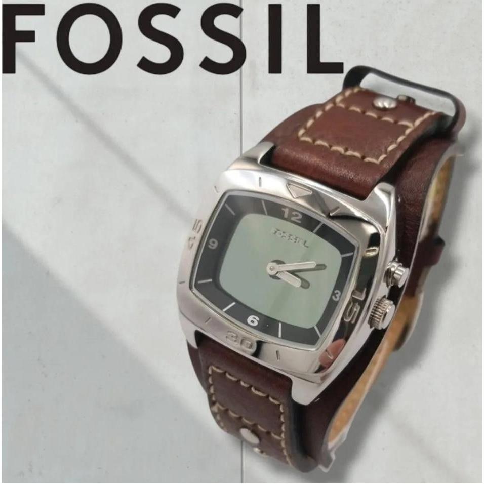 Used [Extremely Good Condition] FOSSIL Watch Digital Leather Band Quartz Working Item Quartz Type
