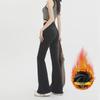 High-Waist Velvet Flare Pants for Women – Autumn & Winter Hip-Lifting Style.