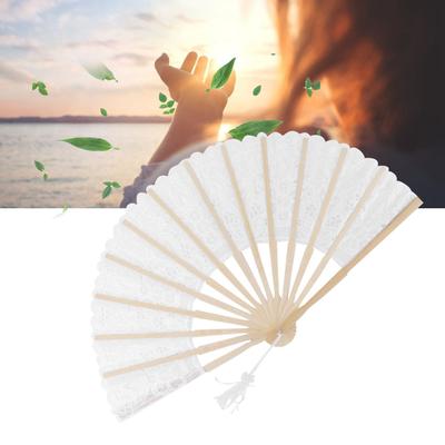 Folding Handheld Fan Hollow Lace Hand Fan Wedding Anniversary Birthday Party Decoration