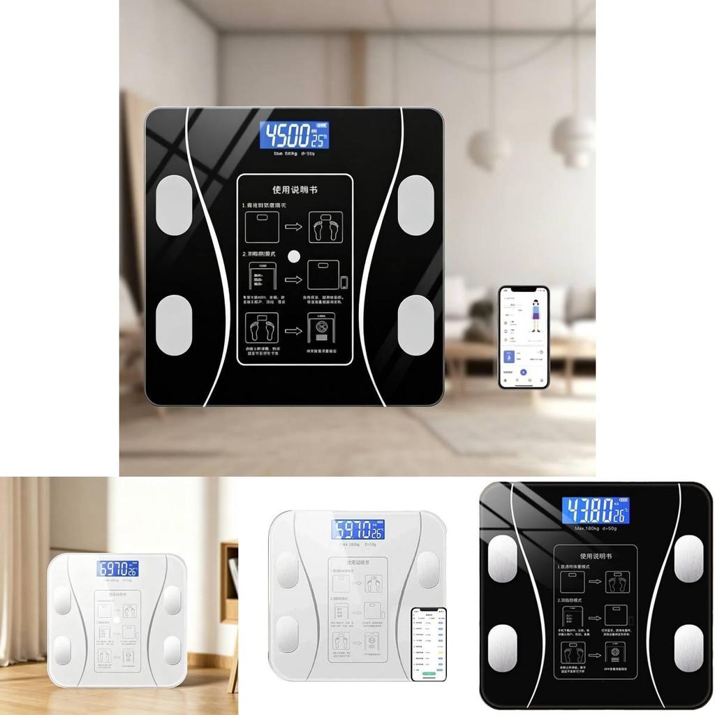 Elliptical Bluetooth Body Weight Scale With Fat And Hydration Test For Dorm Room Use