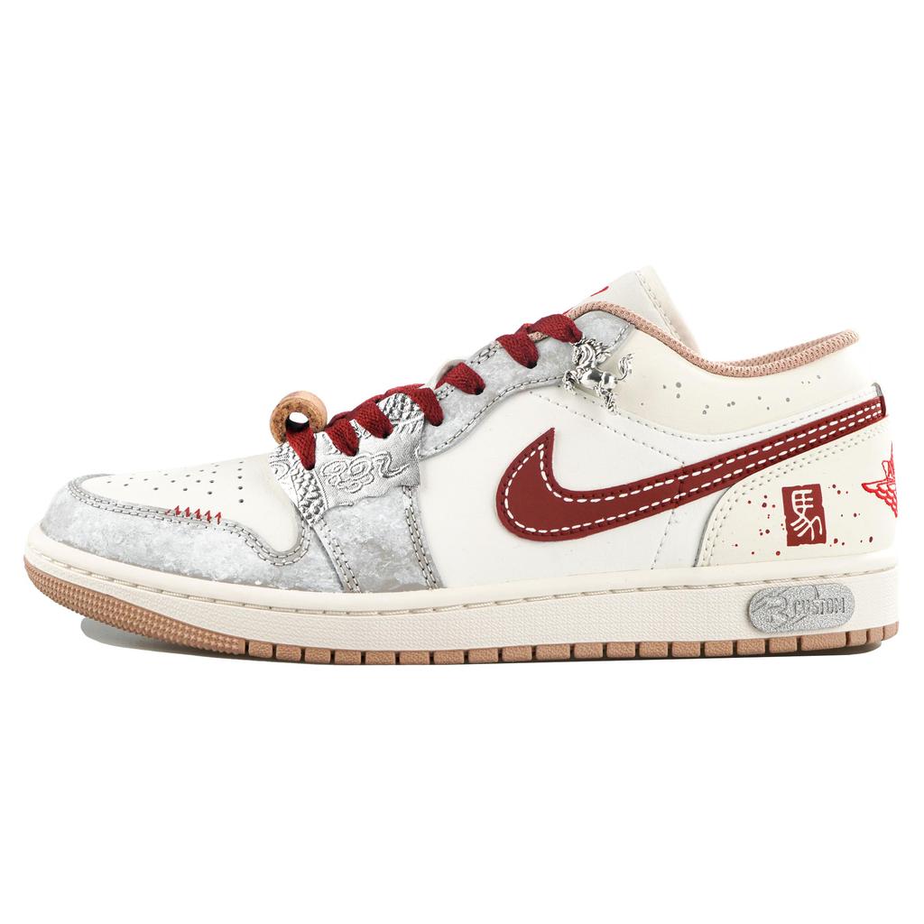 Jordan Air Jordan 1 Vintage Basketball Shoes Men's Low Top Beige 553558-169(Team1876-S-BOX)