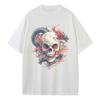 Cotton Loose T-Shirt Dragon Skull Graphic T-Shirt Drop Shoulder Retro Unisex Versatile Top T-Shirt Breathable Printing