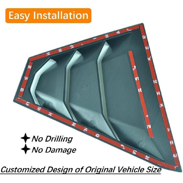 For Nissan Altima -2025 Rear Side Window Louvers,Racing Style Louvers Air Vent Scoop Shades Cover Blinds 1Pair (Glossy Black)