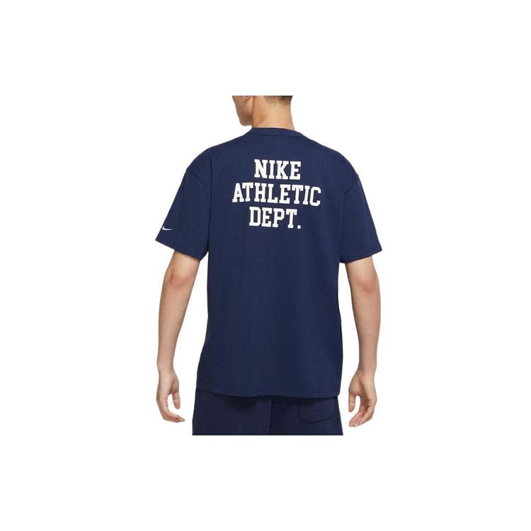 Nike T Shirts Men's Dark Navy Blue Crew Neck Moderate Straight Fit FD0306-410
