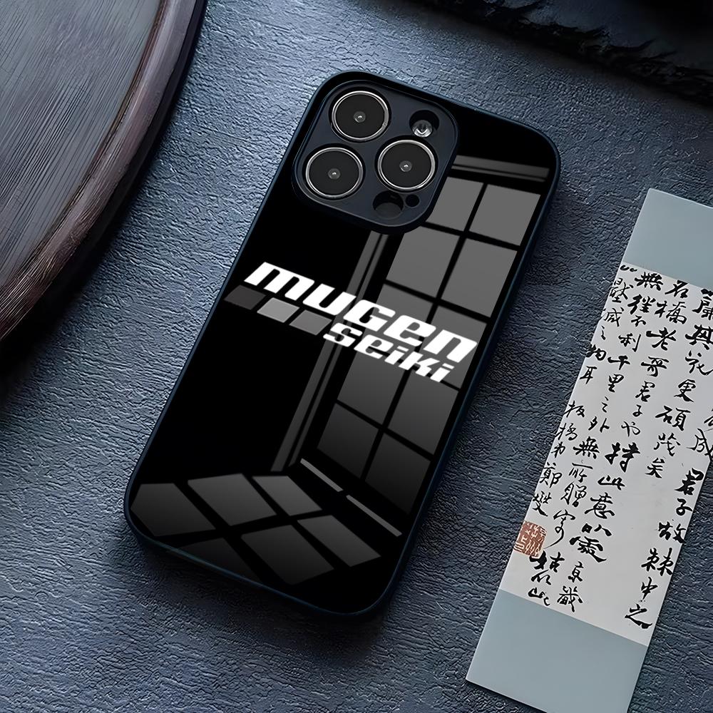 Mugen Seiki Rc Logo Phone Case For IPhone 16 Pro Max 14 15 Plus 13 Mini 11 12 X XR XS 8 7 Plus SE Glass Back Cover