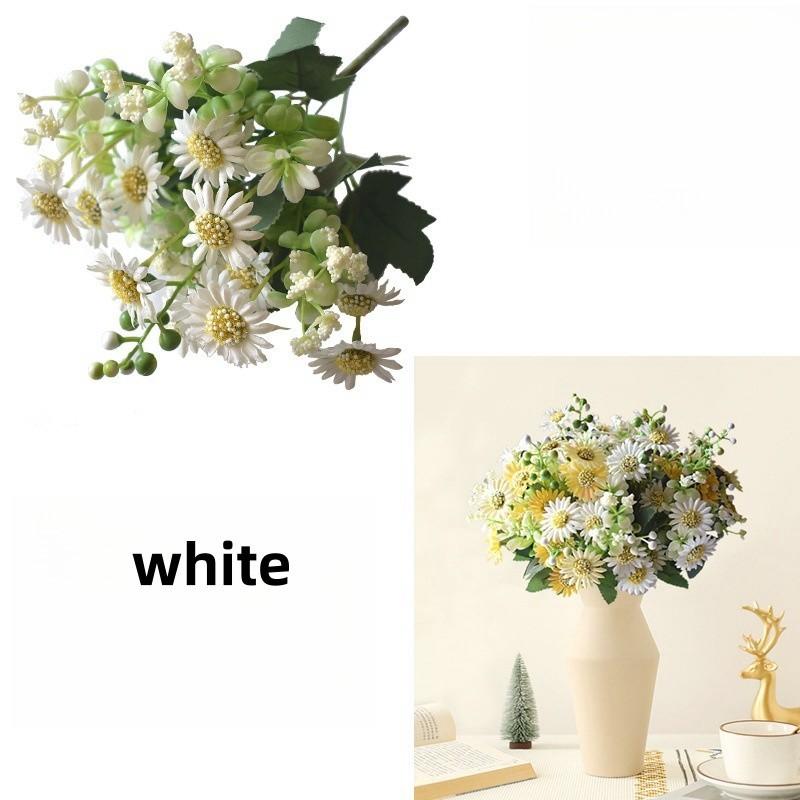 New Internet Celebrity Chamomile 15 Head Simulated Chamomile Daisy Photography Props Wedding Soft Decoration Fake Flowers Living Room Decoration