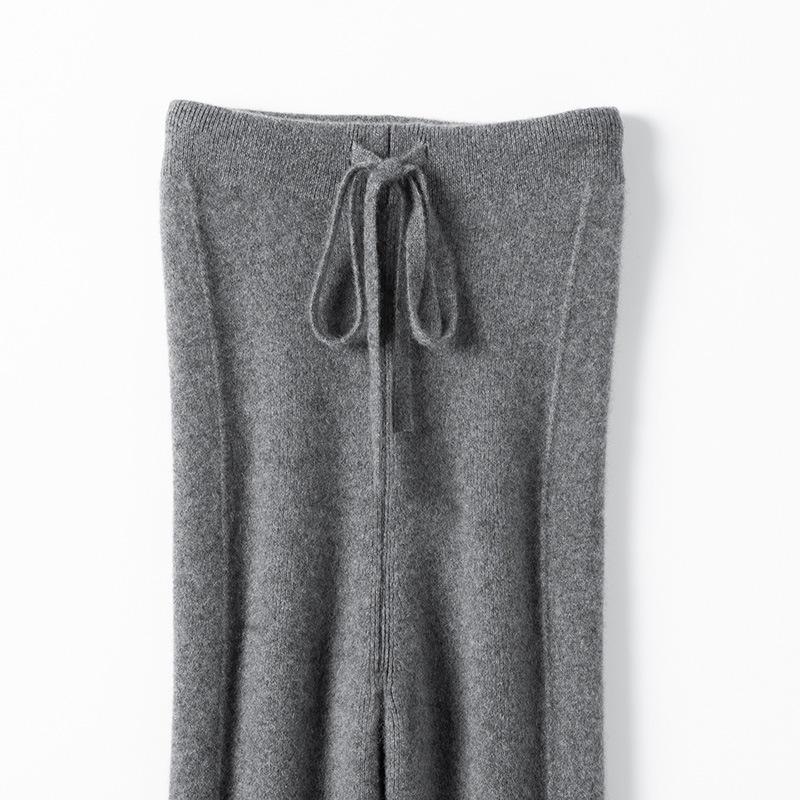 

Autumn/Winter Cashmere Blend High Elastic Striped Yoga Leggings One Size сірий колір
