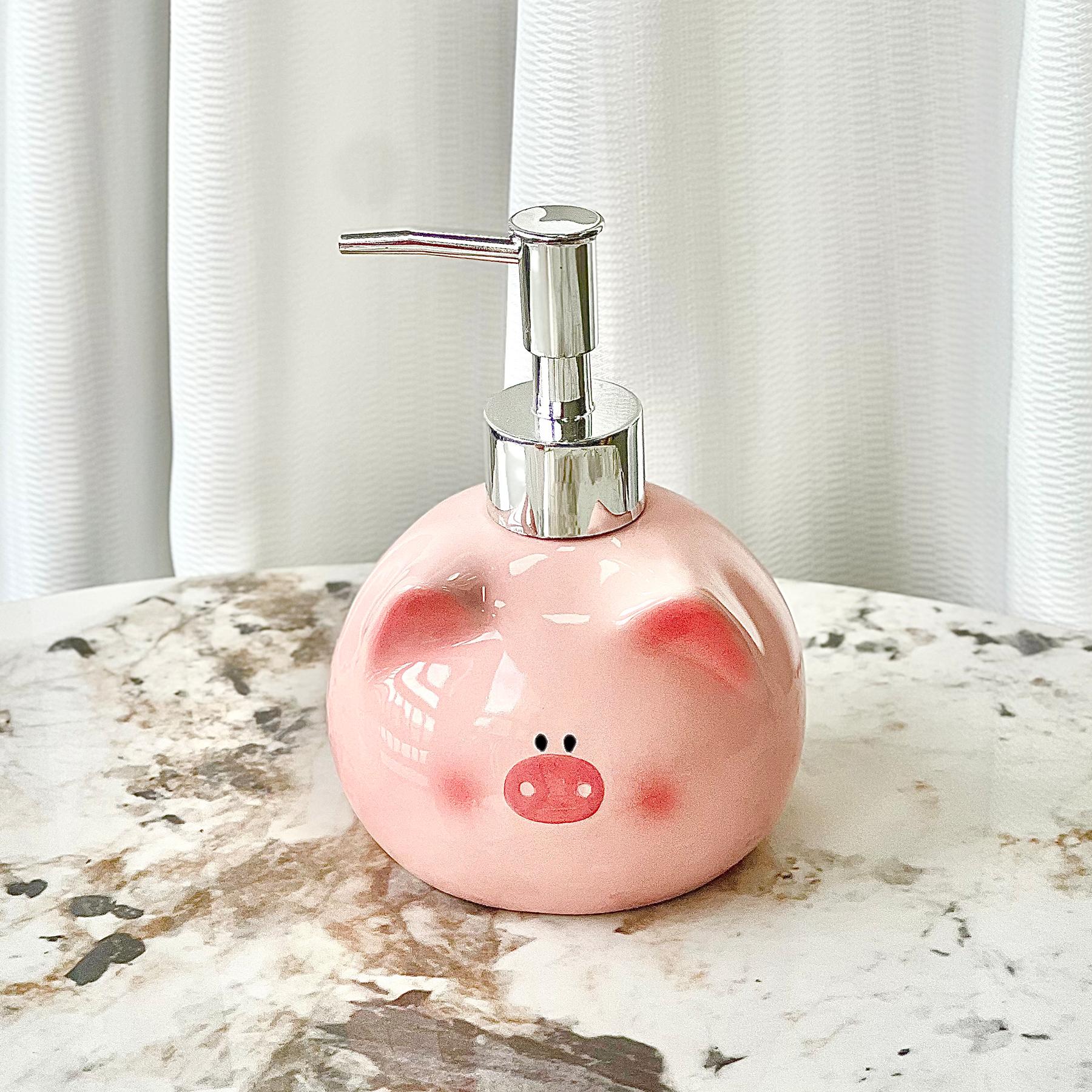 

soap dispenser Creative Cute Pig Hand Wash Bath Gel Shampoo Dispensing Bottle Ceramic Toilet Bathroom Press Bottle dispenser