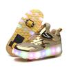 Youth style shoes Kids Light-Up Roller Shoes With Retractable Wheels Double Wheel PU Sole Slip-On Sneakers Boys Girls