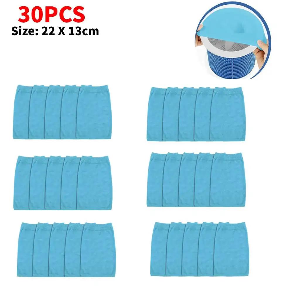 10/20/50/100pcs Filter Storage Pool Skimmer Socks Nylon Swimming Pool Filter Socks For Baskets Skimmers White Pool Supply