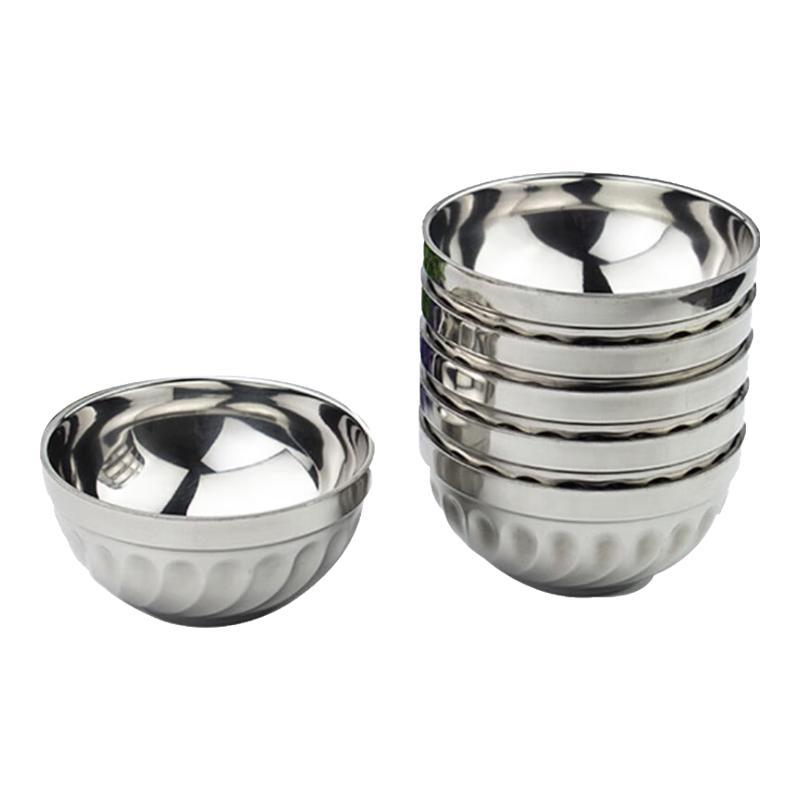 Homeglen 201 Stainless Steel Double-Layer Insulated Rice Bowls