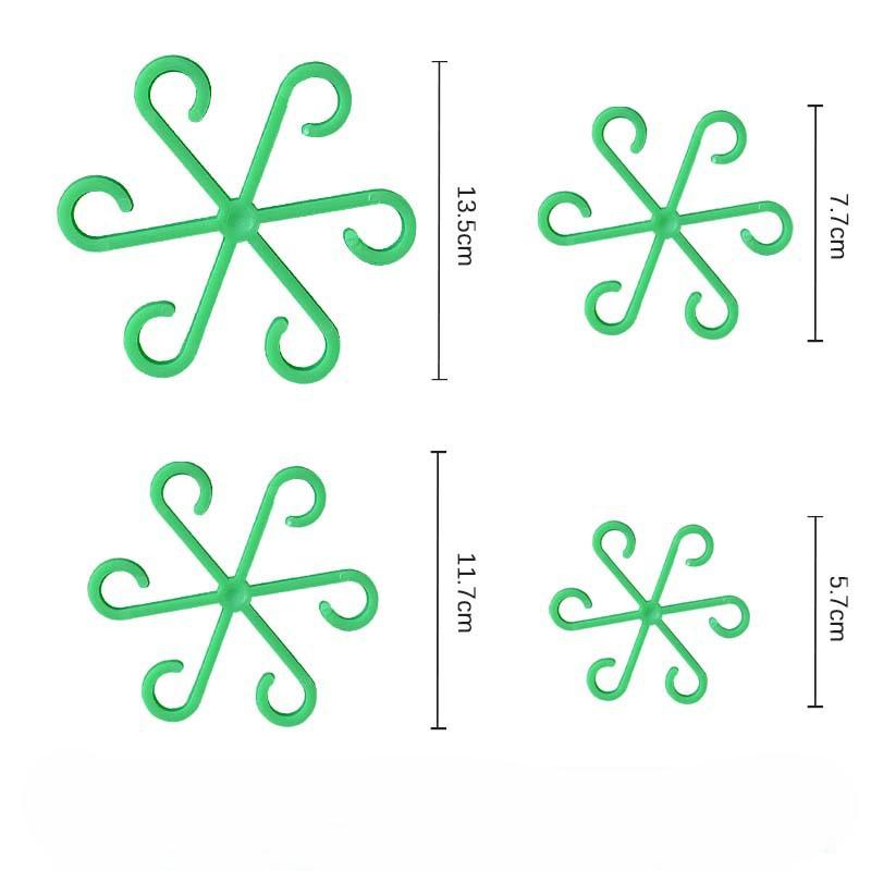 

Многоразовые 4 шт. Пластиковые крючки для складных растений, внутренние и уличные опоры для растений, цветочные столбы, сетка, аксессуары для выращивания 4 PCS зелёный