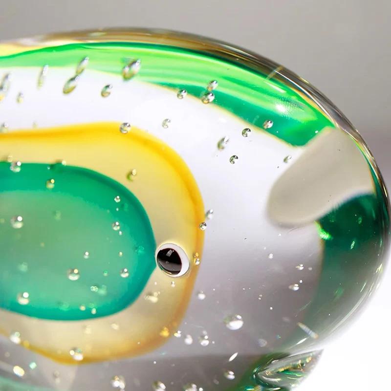 Small Sea Animal Adornment sculpture Blue Glass Dolphin Figurines Creative Shape Crafts Decorations Decor Crafts Accessories