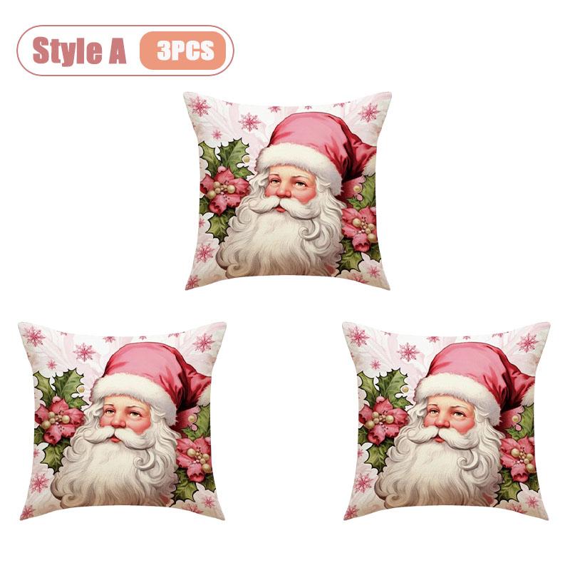 Festive Christmas Pillow Cover Decorative Cushion Case Holiday Sofa Accent Cover for Living Room Winter Holiday Party Home Decor