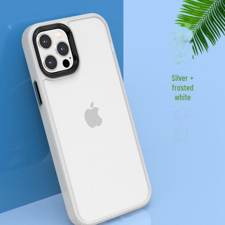 Mattierte Acryl-Schutzhülle für iPhone 13 mit Metallknöpfen für Apple 14 - Skin-Feel Handyhülle