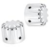 Motorcycle Front Axle Nut Covers Caps Aluminum Black/Chrome For Harley Dyna Softail Road King 2002-