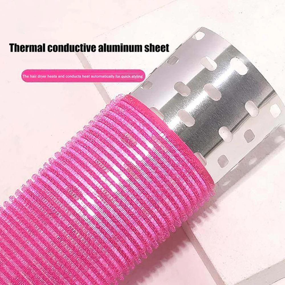 6*9cm Rullo per Capelli Autoadesivo con Nucleo in Alluminio Gancio e Anello in Puro Nylon Autocinghiante Strumenti per Styling a Caldo Termico per Volume