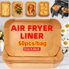 Engångspapper för Air Fryer Non-Stick Kök Bakning Airfryer Mat Oljesäker Mikrovågsugn Grillunderlägg Bakplåtspapper Foder Tillbehör