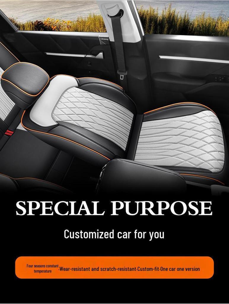 Modern MUFASA Universal Car Seat Cover, Full Coverage Leather, Fits 23 Models, Four Seasons Cushion.