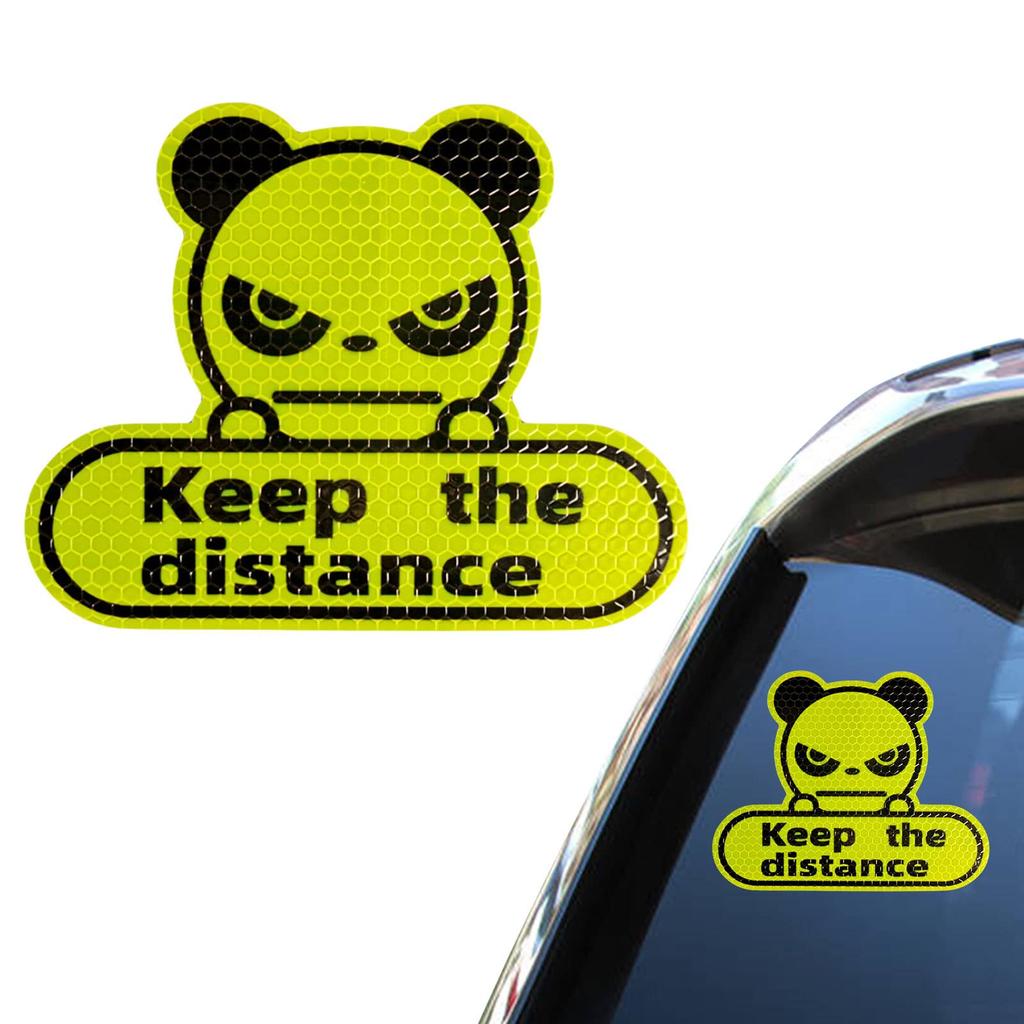 Reflective Car Decal, Distance Sticker, High Visibility Panda Sticker, Adhesive Car Accessories, Outdoor, Travel, Driving