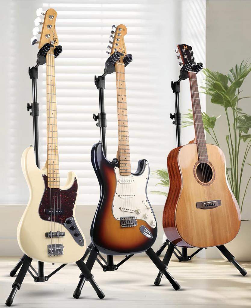Guitar Gravity Automatic Lock Height Adjustable Foldable Thick Structure Guitar Guitar Tripod for Various and Ukuleles and Stand, Holder,