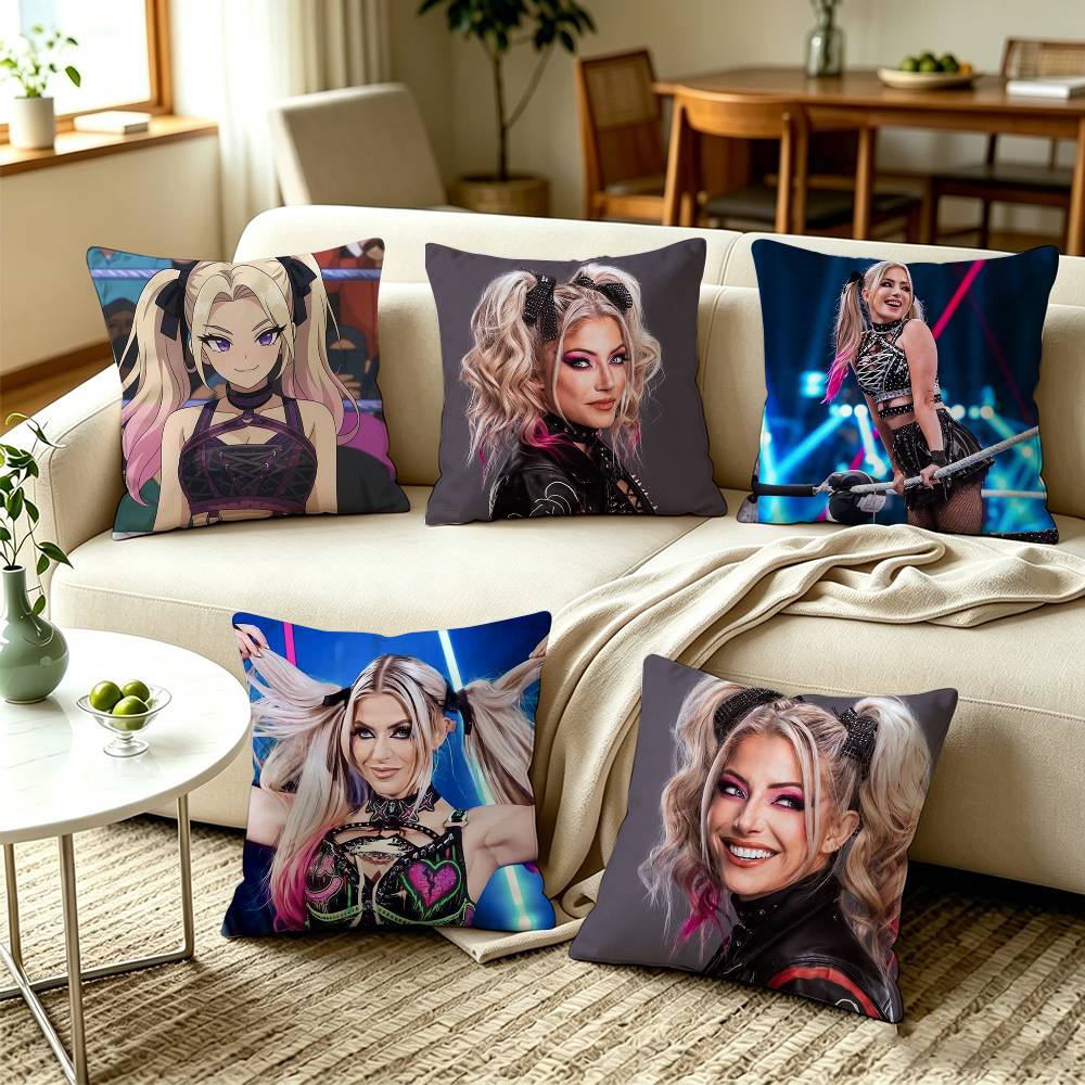 W-Wrestler Alexa Bliss Dark Square Double-Sided printed Pillow Case Bedroom Bedside Pillow Sofa Cushion Cover