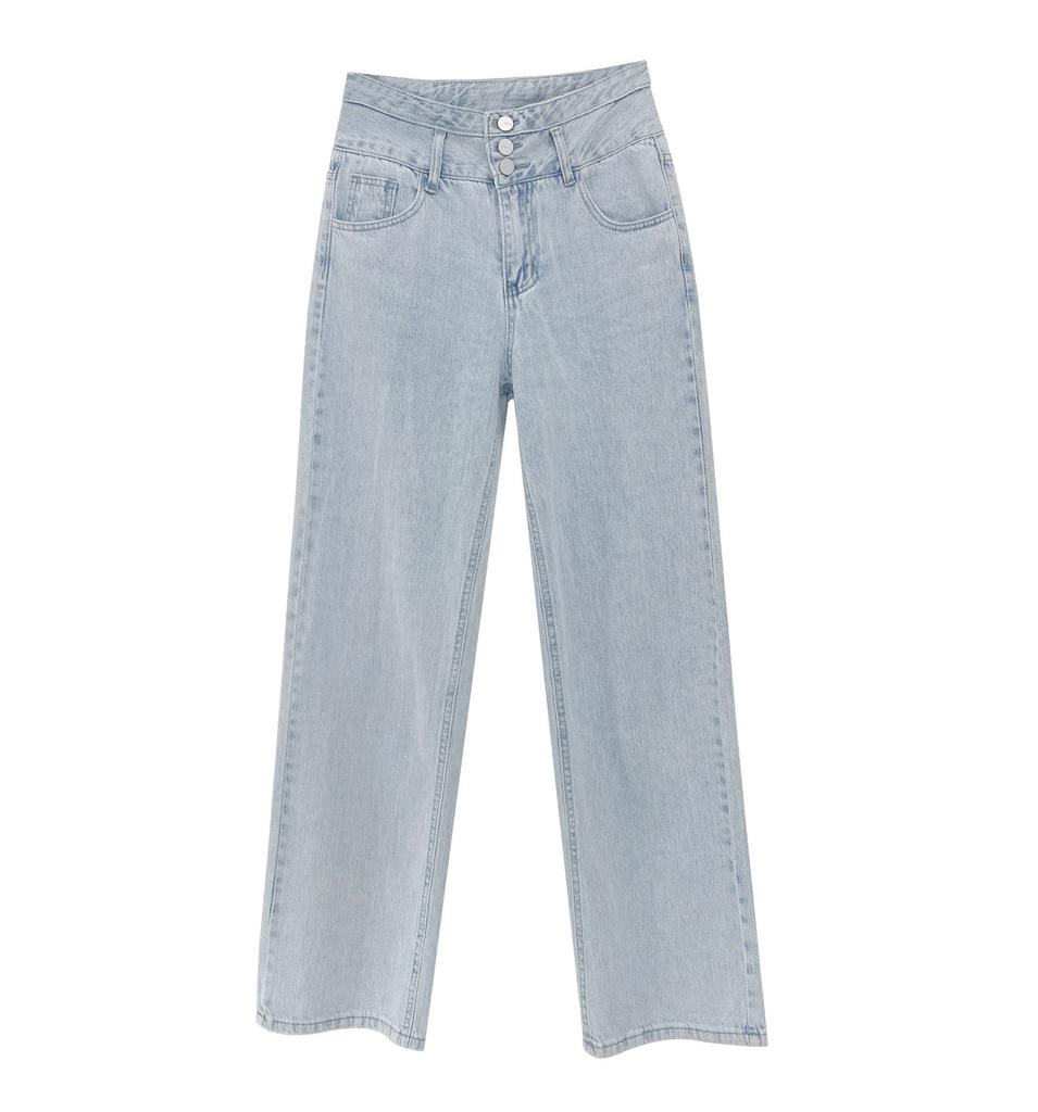 Spring Autumn Wide Leg Jeans Women Vintage Baggy High Waist Denim Pants Loose Straight Mom Jeans