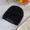 Fashion Handwoven Hollow Baotou Hat Women'S Crochet Ethnic Style Tassel Ear Protector Strap Sleeve Knitted Hat