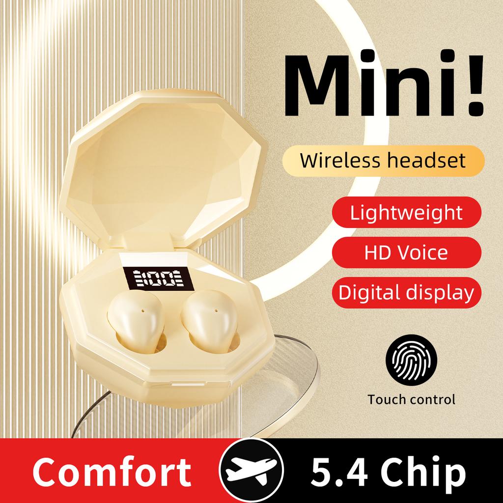 TWS Mini Portable Wireless Headsets Bluetooth In-Ear Earphone Noise Reduction Earbud Invisible Sleep Headphones With HD Mic