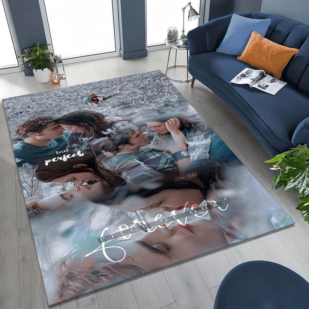 New Twilight Saga Isabella Edward Art Rug for Bedroom Living Room Sofa Home Doormat Decor, Large Kids Non-slip Floor Mat