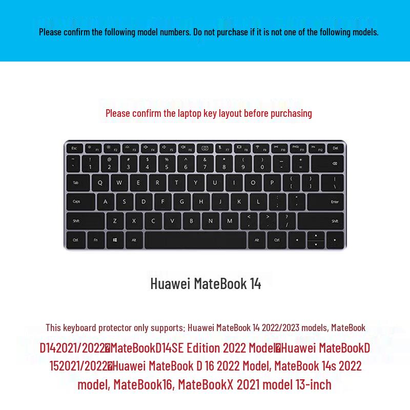 NVV Transparent Magnetic Keyboard Film for Huawei MateBook 14, 14S, and D14