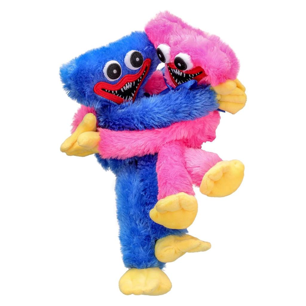 Plyšová hračka Huggy Woggy Vánoce Měkká Strašidelná Vtipná Hororová panenka Dárek Manga Poppy Hug Hra Halloweenská dekorace Playtime Vánoční dárek 40cm (Modrá a růžová)