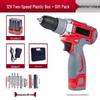 TUOHE 12V Cordless Electric Screwdriver Drill Kit CN Plug (adapter Included)